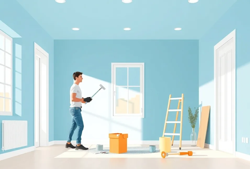 Intérieur rénové après travaux de peinture à Berre-l'Étang